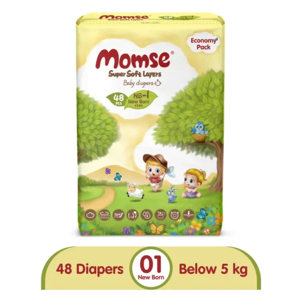 Momse Diapers Economy Pack Newborn 48 Pcs