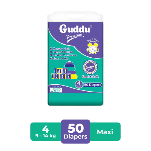 Guddu Diaper 50 Pcs - Size Large-4 (L)