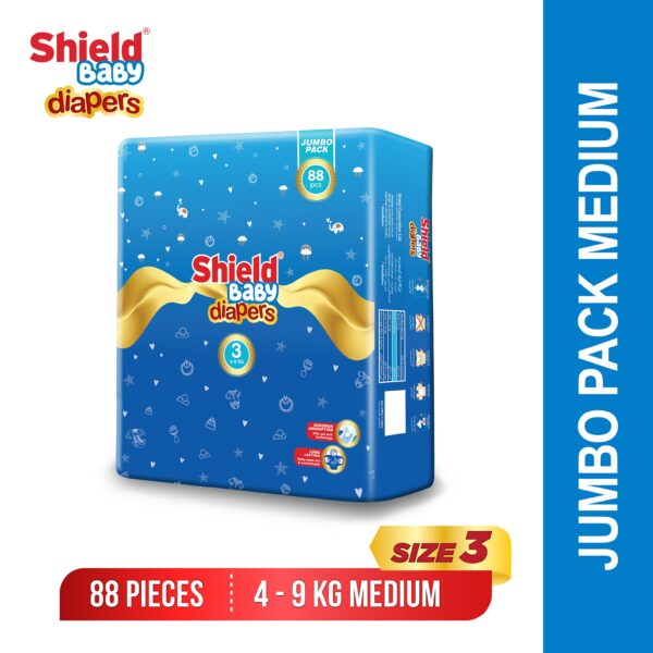 Shield Diaper 88 Pcs Mega Jumbo Pack | Size Medium-3