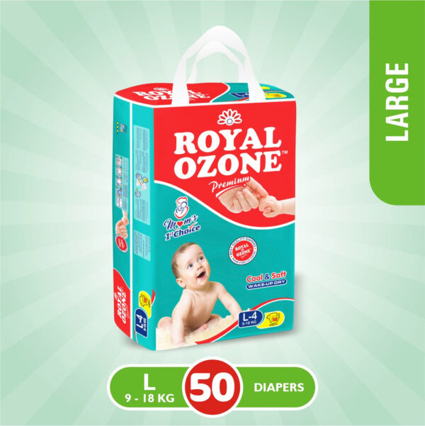 Royal Ozone Diaper | 50 Pcs Budget Pack | Size 4-Large