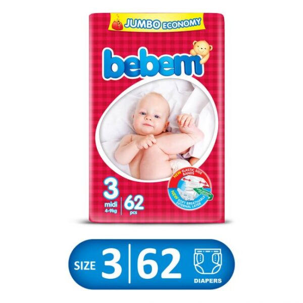 Bebem Jumbo Pack Midi Size Medium-3 62Pcs