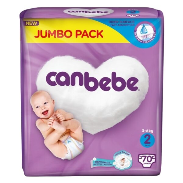 canbebe jumbo baby diaper - size 2 small - 70 pcs