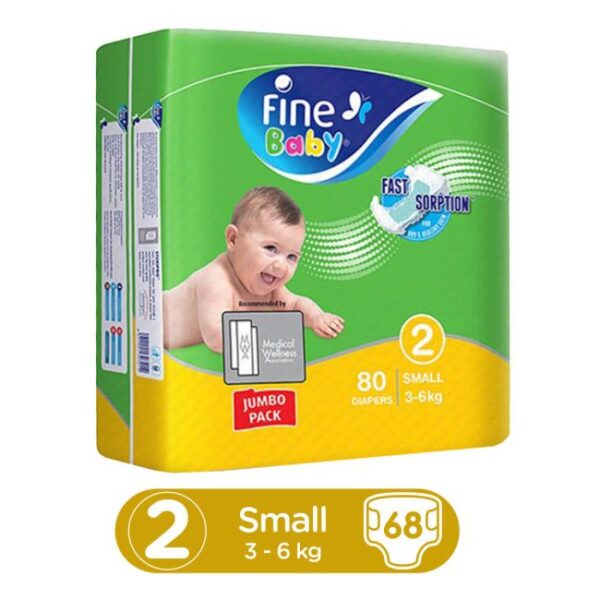 Fine Baby Diaper - 68 Pcs Jumbo Pack | Size Small-2 (S)