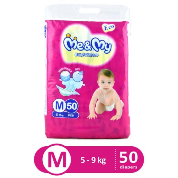 Me & My Diaper 50 Pcs Economy Pack Size Medium 3