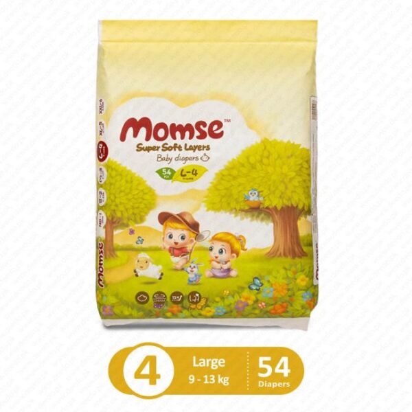 Momse Diaper Jumbo Pack Size Large (4) - 54 Pcs