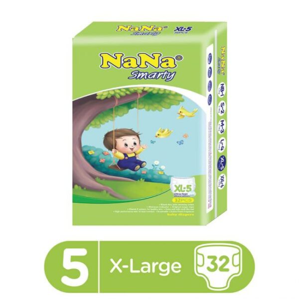 Nana Smarty Diaper 32 Pcs Economy Pack Size XL 5