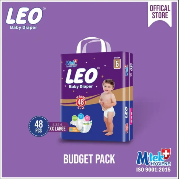 Leo Mtek Baby Diaper 48 Pcs Mega Pack | Size XXL 6