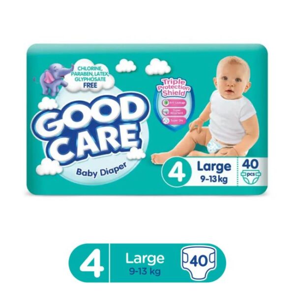 Good Care Blue - Baby Diaper Size Large-4 - 40 Pcs