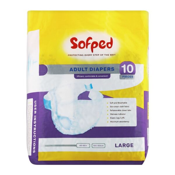 Sofped Adult Diapers 10 Pcs | Size Large