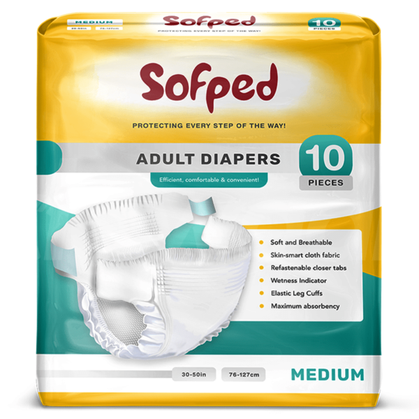 Sofped Adult Diapers 10 Pcs - Medium