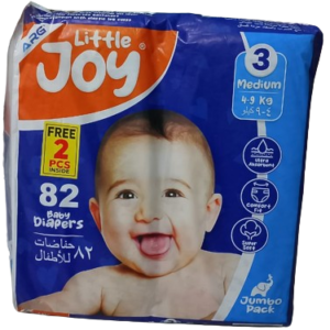 Little Joy Baby Diaper Jumbo Pack | Size 3-medium | 82 Pcs