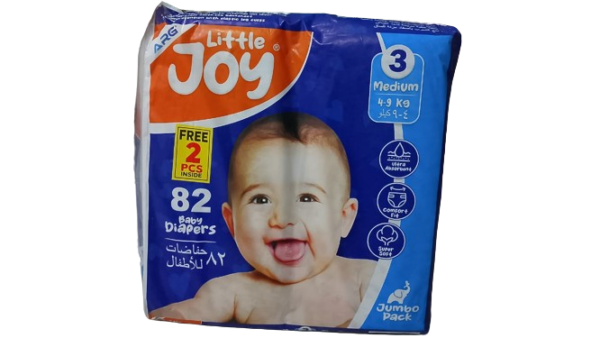 Little Joy Baby Diaper Jumbo Pack | Size 3-medium | 82 Pcs