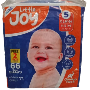 Little Joy Baby Diaper Jumbo Pack | Size 5 XL | 66 Pcs