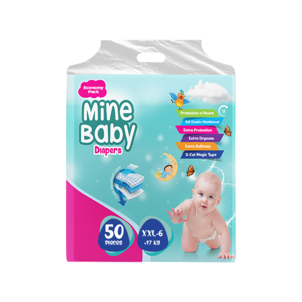 Mine Baby Diapers 50 Pcs- XXL 6