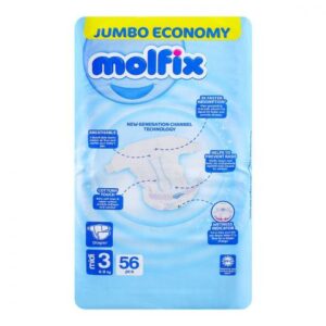 Molfix Baby Diaper Jumbo Economy - Size 3 (Midi) Medium – 56 Pcs