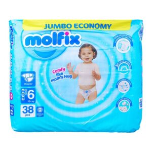 Molfix Baby Diaper Jumbo Pack - Size 6 (Extra) XXL - 38 Pcs