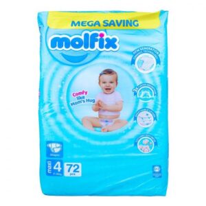 Molfix Mega Baby Diaper - Size 4 (Maxi) Large - 72 pcs