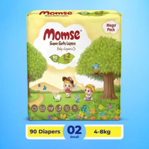 Momse Baby Diaper Mega Pack - Size 2-small - 90 Pcs