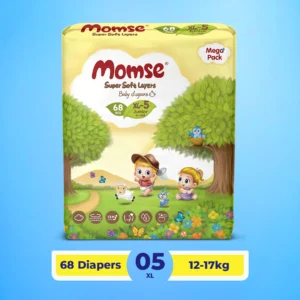 Momse Baby Diaper Mega Pack | Size 5-XL | 68 Pcs