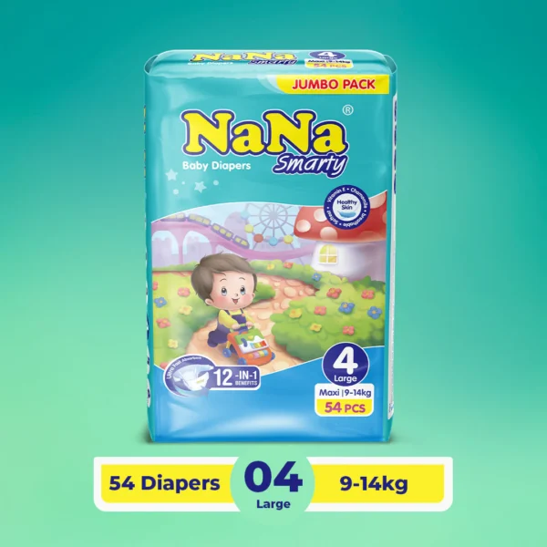 Nana Smarty Diapers - L-4 (Maxi) Jumbo Pack 54 Pcs