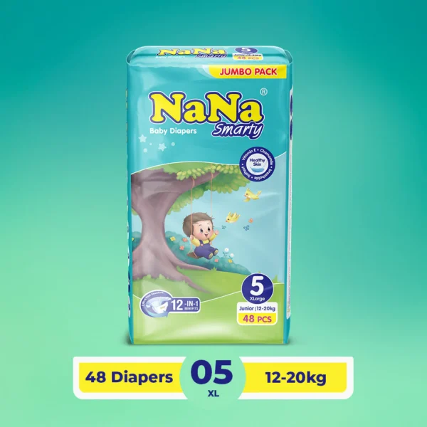 Nana Smarty Diapers - XL-5 (Junior) Jumbo Pack 48 Pcs