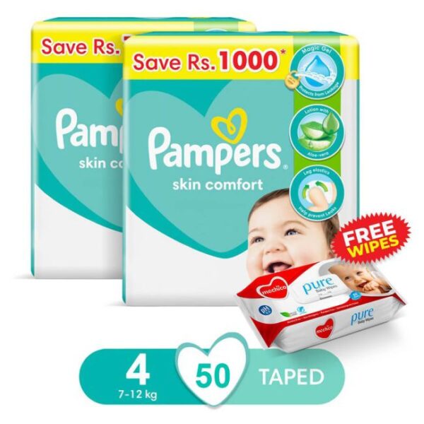 Pampers Baby Diaper - Size 4-Large - 50 Pcs