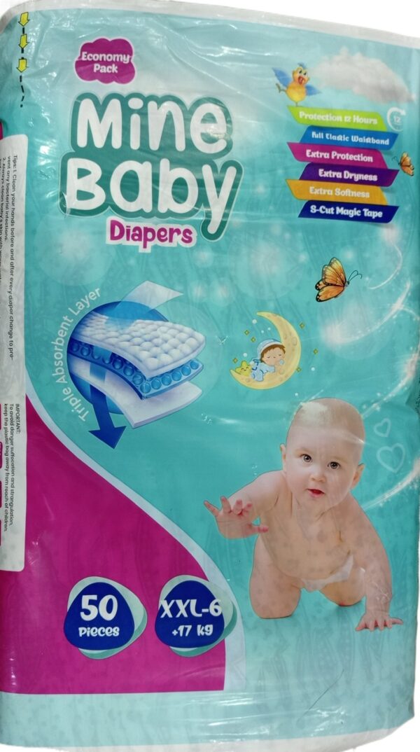 Mine Baby Diapers 50 Pcs- XXL 6 - Image 2